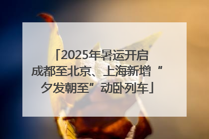 2025年暑运开启 成都至北京、上海新增“夕发朝至”动卧列车