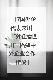 7国外企代表来川 “外企看四川”搭建中外企业合作桥梁