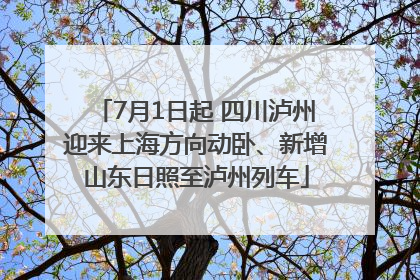 7月1日起 四川泸州迎来上海方向动卧、新增山东日照至泸州列车