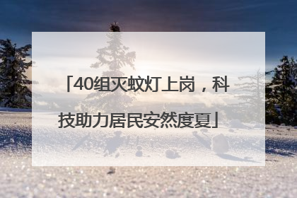 40组灭蚊灯上岗，科技助力居民安然度夏