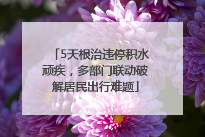 5天根治违停积水顽疾，多部门联动破解居民出行难题