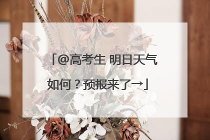 @高考生 明日天气如何？预报来了→