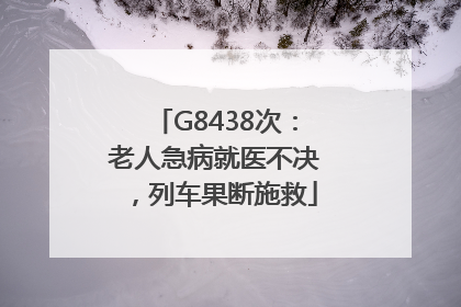 G8438次：老人急病就医不决，列车果断施救