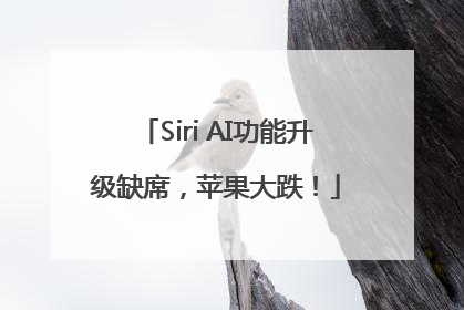 Siri AI功能升级缺席，苹果大跌！